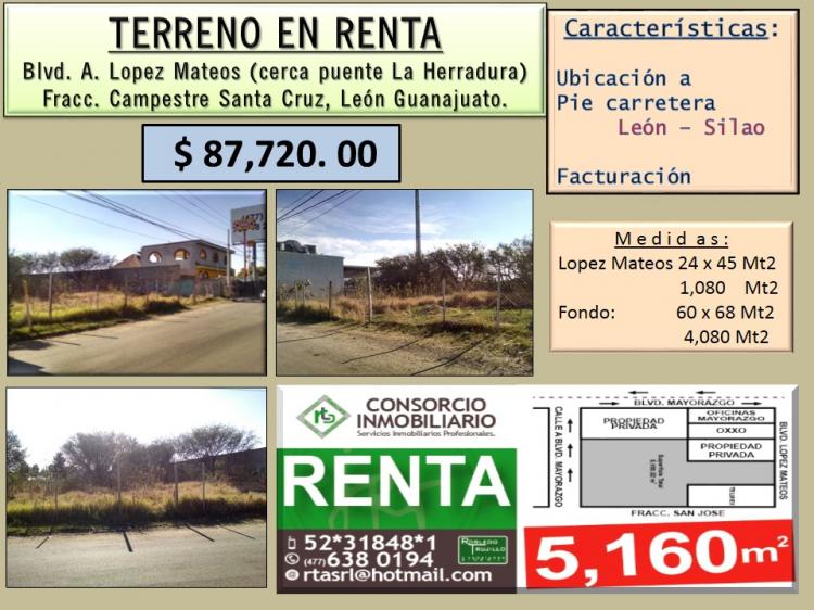 Foto Terreno en Renta en Len de los Aldama, Guanajuato - $ 87.720 - TER166780 - BienesOnLine