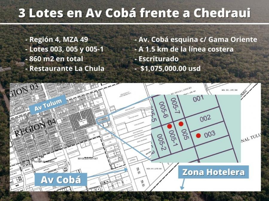 Foto Terreno en Venta en AV COBA, Tulum, Quintana Roo - U$D 1.075.000 - TEV313901 - BienesOnLine