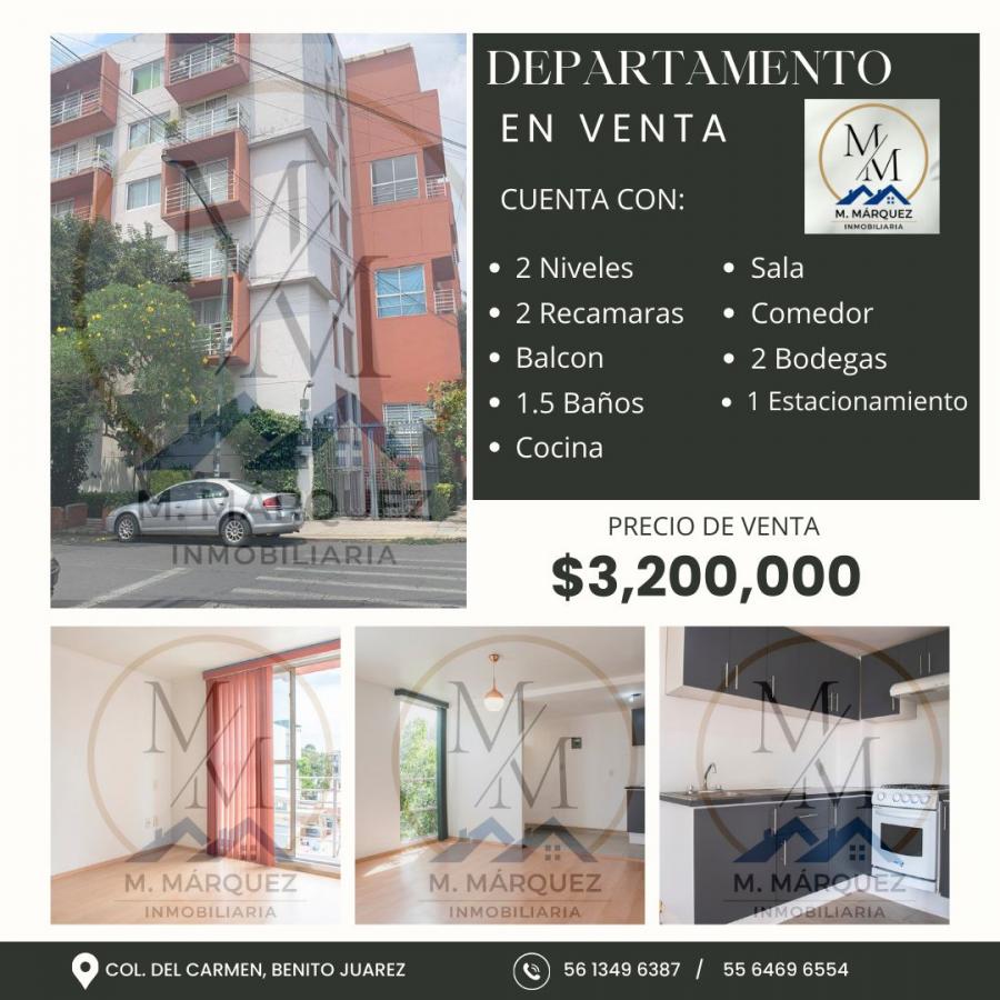 Foto Departamento en Venta en Del Carmen, Benito Juárez, Distrito Federal - $ 3.200.000 - DEV359979 - BienesOnLine
