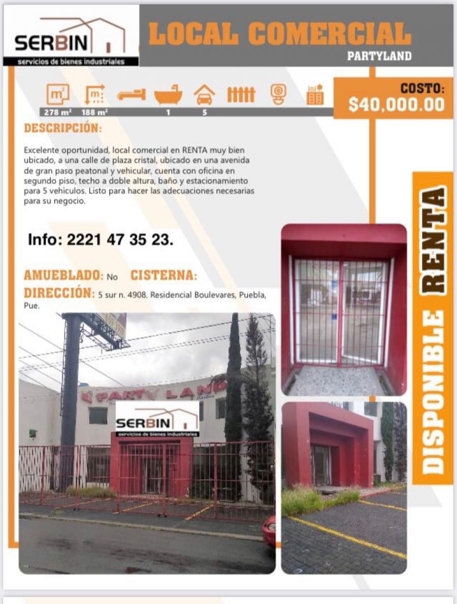 Foto Local en Renta en Puebla, Puebla - $ 40.000 - LOR302760 - BienesOnLine