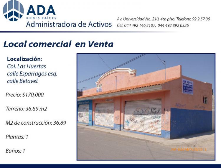 Foto Local en Venta en Las huertas, Zacatecas, Zacatecas - $ 110.000 - LOV81744 - BienesOnLine