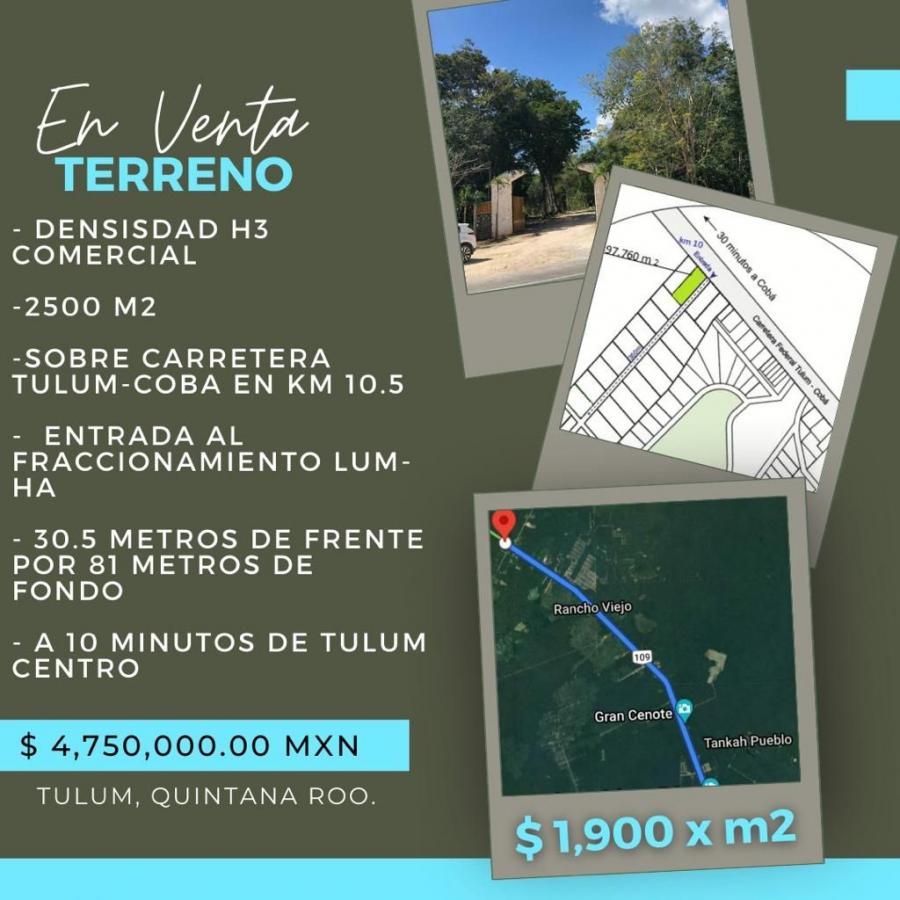 Foto Terreno en Renta en Tulum, Quintana Roo - $ 4.750.000 - TER333702 - BienesOnLine