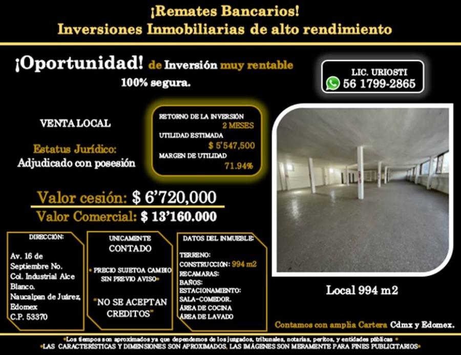 Foto Local en Venta en Industrial Alce Blanco, Naucalpan de Jurez, Mexico - $ 6.720.000 - LOV351740 - BienesOnLine
