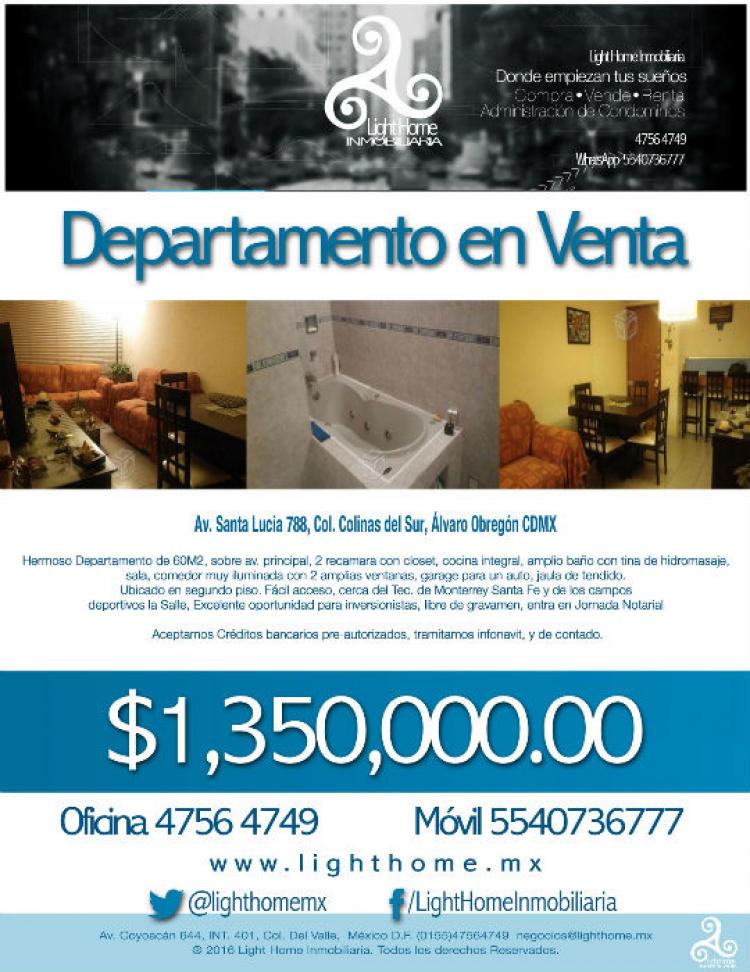 Foto Departamento en Venta en Colinas del sur, Alvaro Obregn, Distrito Federal - $ 1.350.000 - DEV171849 - BienesOnLine