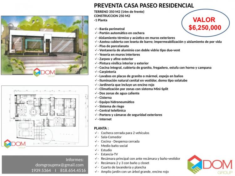Foto Casa en Venta en Del Paseo, Monterrey, Nuevo Leon - $ 6.250.000 - CAV119321 - BienesOnLine