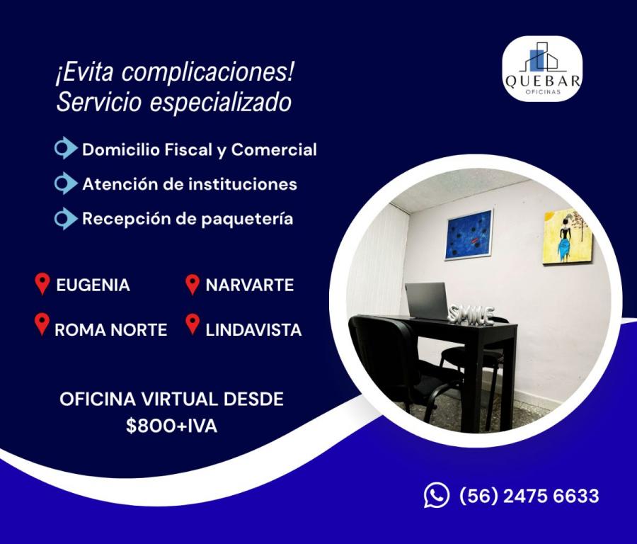 Foto Oficina en Renta en Narvarte, Benito Juárez, Distrito Federal - $ 800 - OFR363599 - BienesOnLine