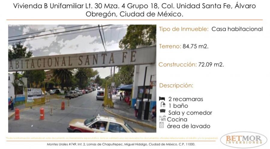 Foto Casa en Venta en Unidad Santa Fe, Alvaro Obregn, Distrito Federal - $ 1.250.000 - CAV310152 - BienesOnLine