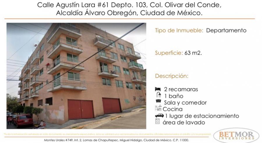 Foto Departamento en Venta en Olivar del Conde, Alvaro Obregn, Distrito Federal - $ 1.500.000 - DEV310132 - BienesOnLine