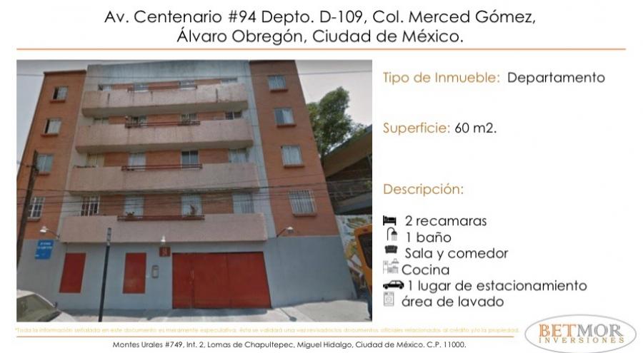 Foto Departamento en Venta en Merced Gmez, Alvaro Obregn, Distrito Federal - $ 750.000 - DEV310190 - BienesOnLine