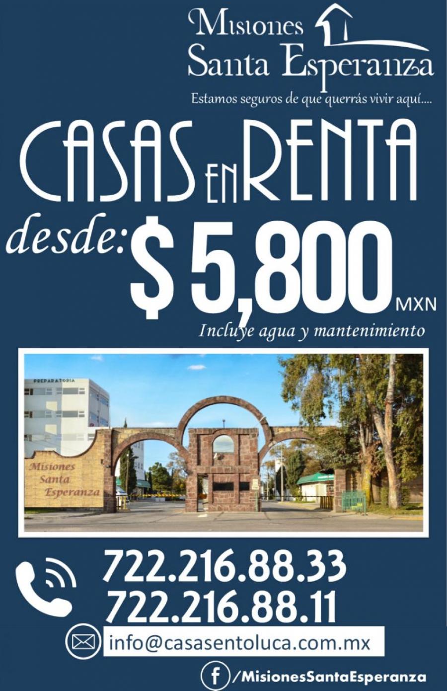 Foto Casa en Renta en Fraccionamiento Misiones Santa Esperanza, San Pedro Totoltepec, Mexico - $ 5.800 - CAR252976 - BienesOnLine