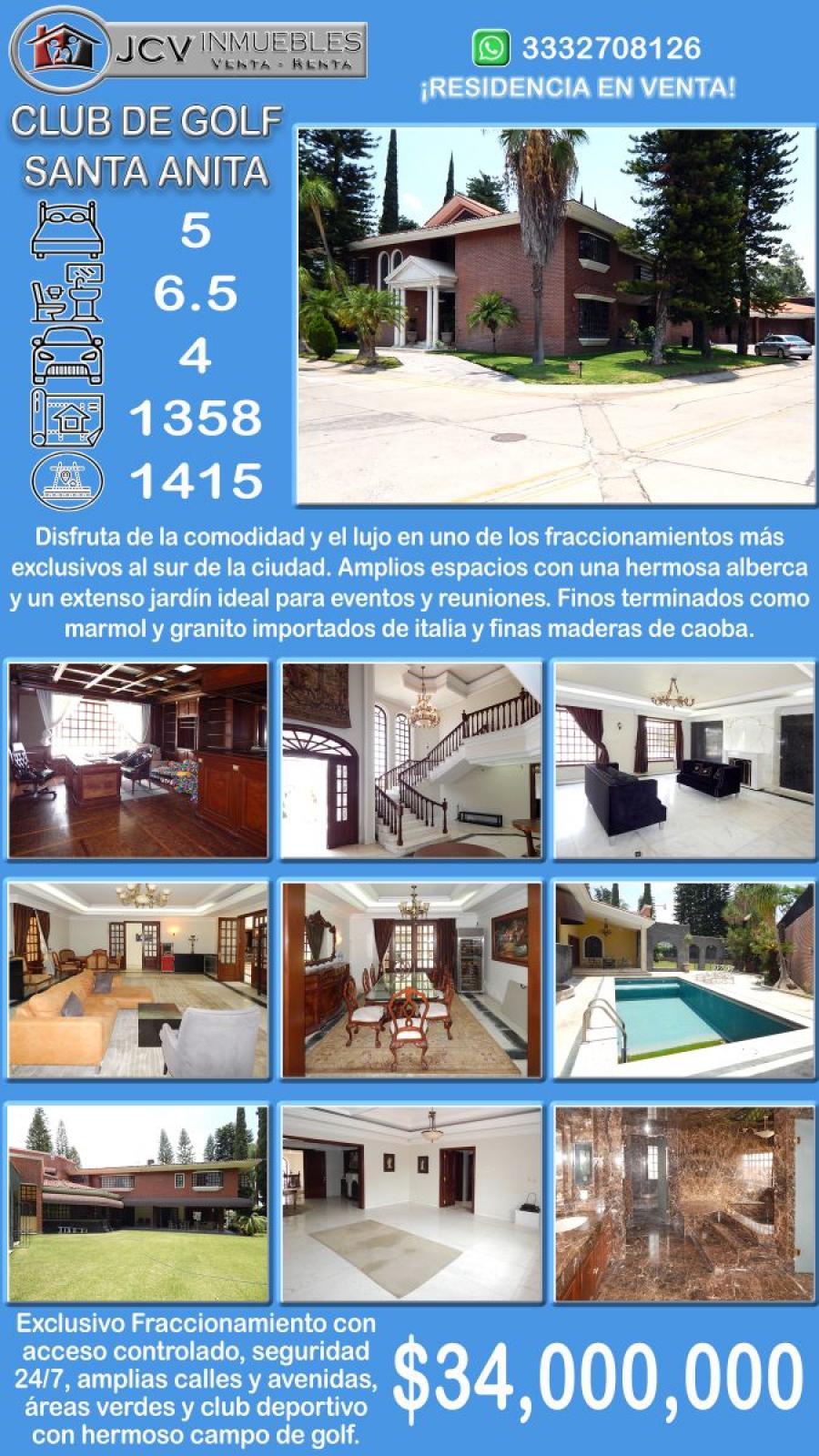 Foto Casa en Venta en Club de Golf Santa Anita, Tlajomulco de Zúñiga, Jalisco - $ 34.000.000 - CAV354689 - BienesOnLine