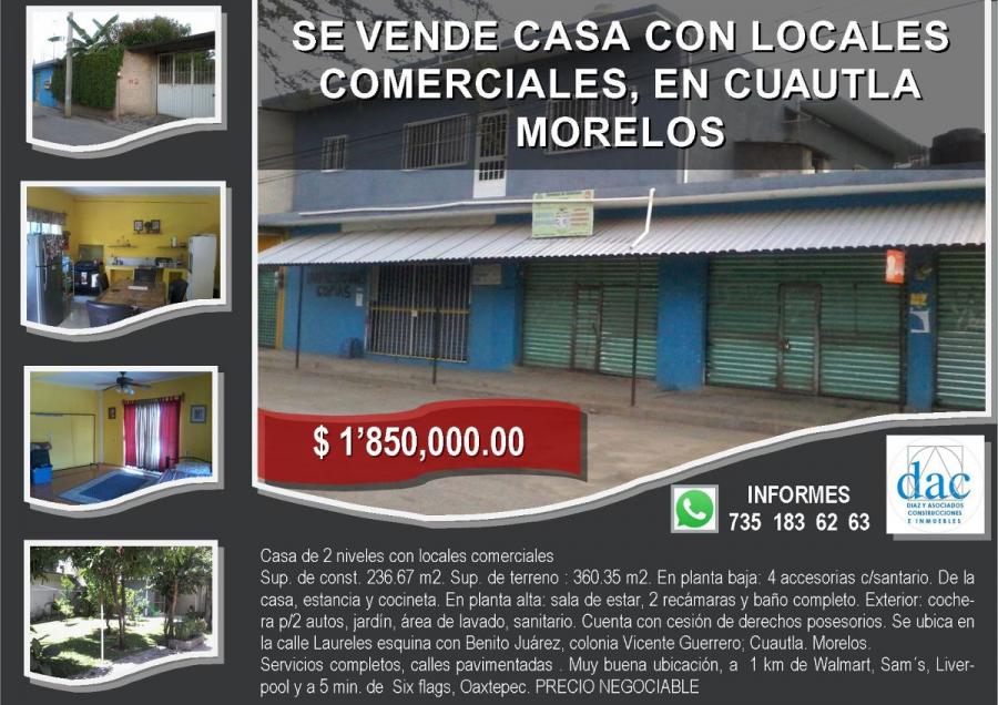 Foto Casa en Venta en Vicente Guerrero, Cuautla, Morelos - $ 1.850.000 - CAV259199 - BienesOnLine