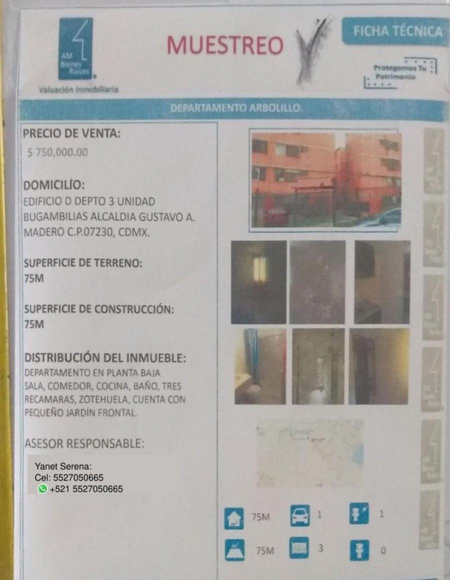 Foto Departamento en Venta en ZONA ESCOLAR ORIENTE, Gustavo A. Madero, Distrito Federal - $ 750.000 - DEV282055 - BienesOnLine