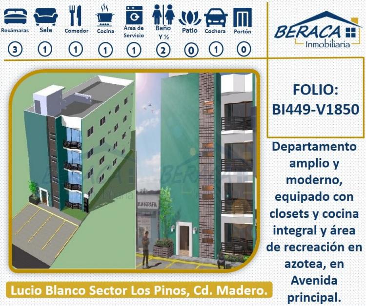Foto Departamento en Venta en Lucio Blanco-Los Pinos, Ciudad Madero, Tamaulipas - $ 1.950.000 - DEV216311 - BienesOnLine