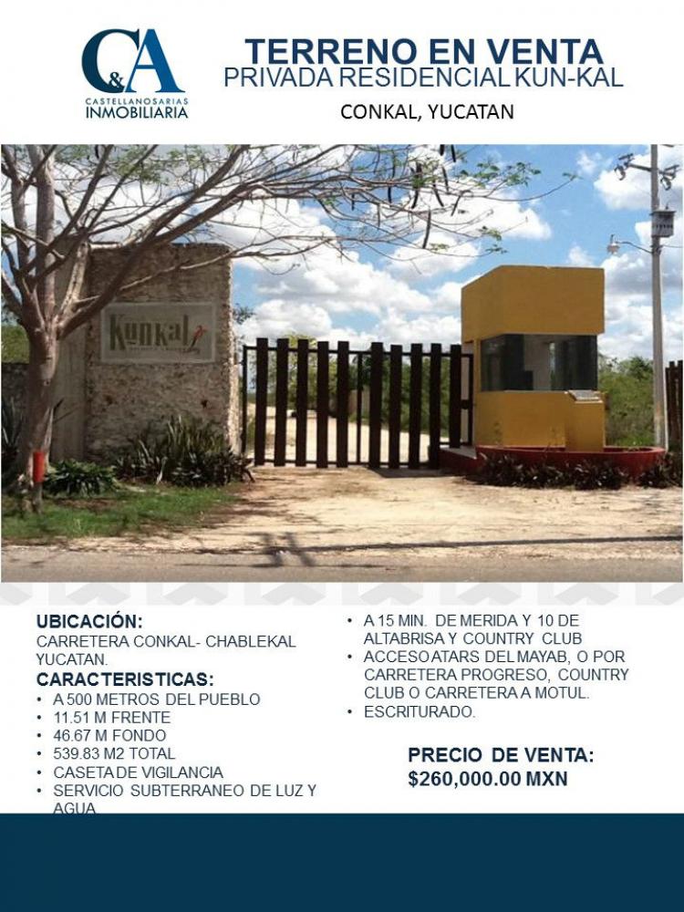 Foto Terreno en Venta en Conkal, Mrida, Yucatan - $ 260.000 - TEV150178 - BienesOnLine