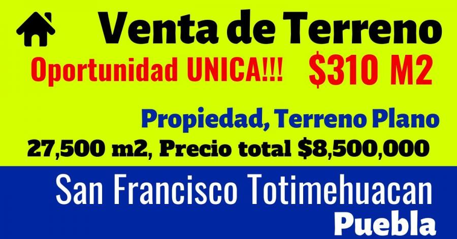 Foto Terreno en Venta en San Francisco Totimehuacan, Puebla, Puebla - $ 8.490.000 - TEV264066 - BienesOnLine