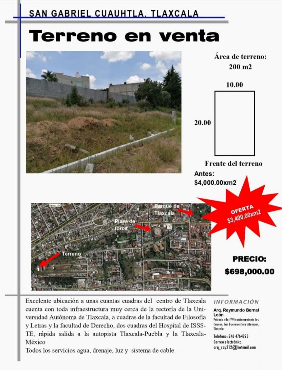 Foto Terreno en Venta en San Gabriel Cuauhtla, Tlaxcala - $ 698.000 - TEV286532 - BienesOnLine