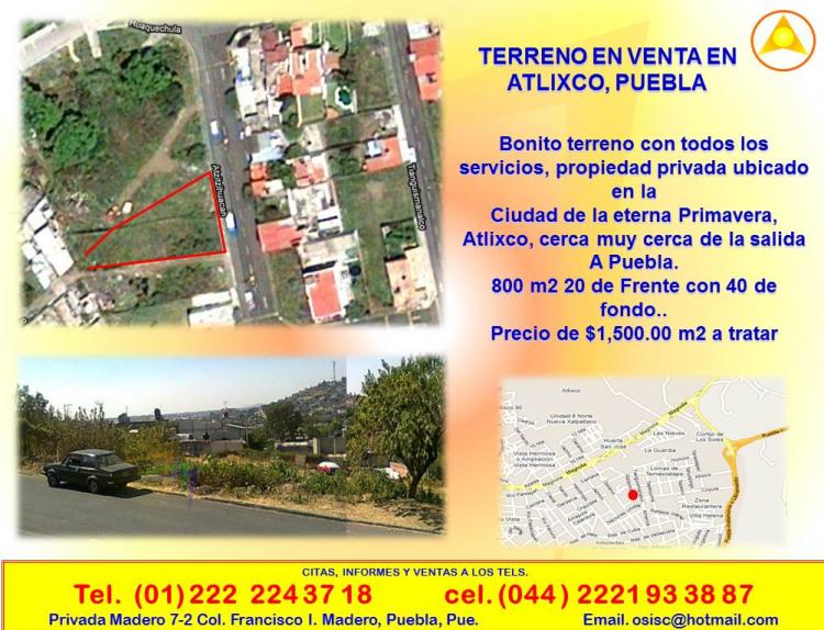 Foto Terreno en Venta en Temazcala, Atlixco, Puebla - $ 1.200.000 - TEV112164 - BienesOnLine