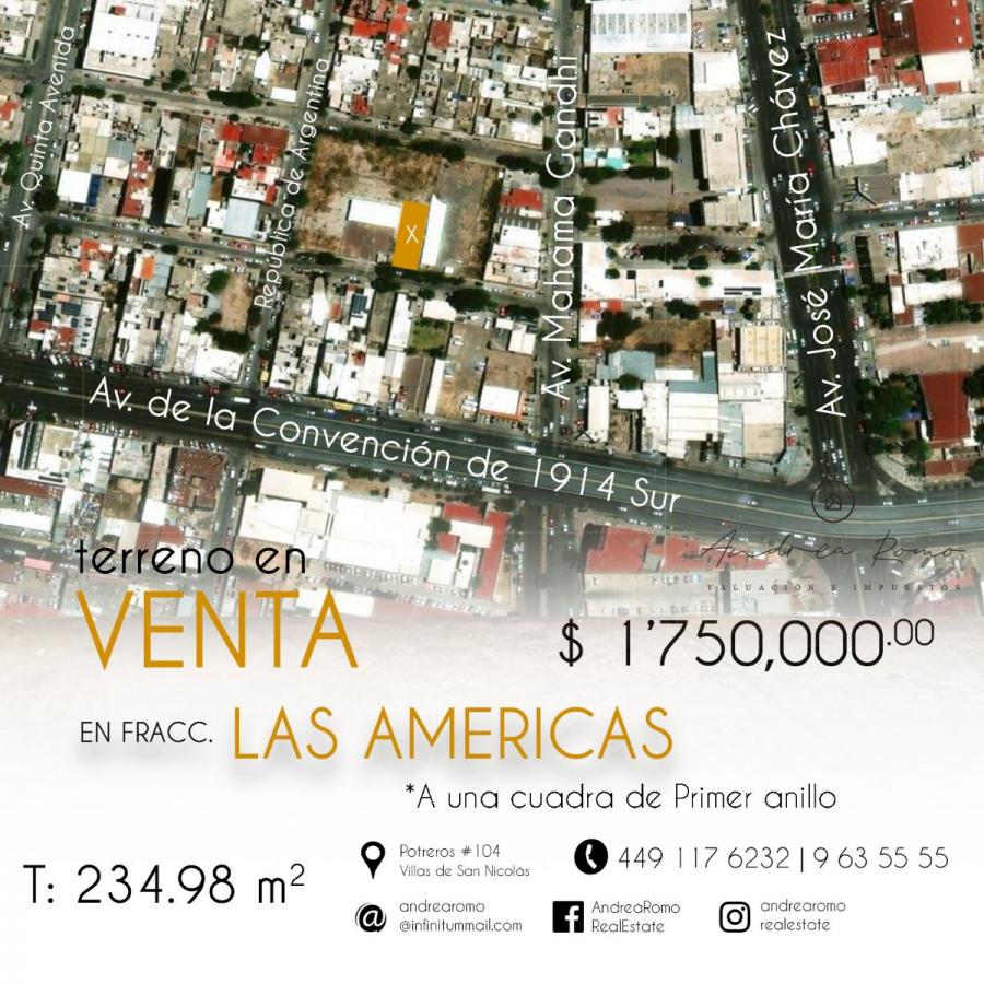 Foto Terreno en Venta en Las Americas, Aguascalientes, Aguascalientes - $ 1.750.000 - TEV331580 - BienesOnLine