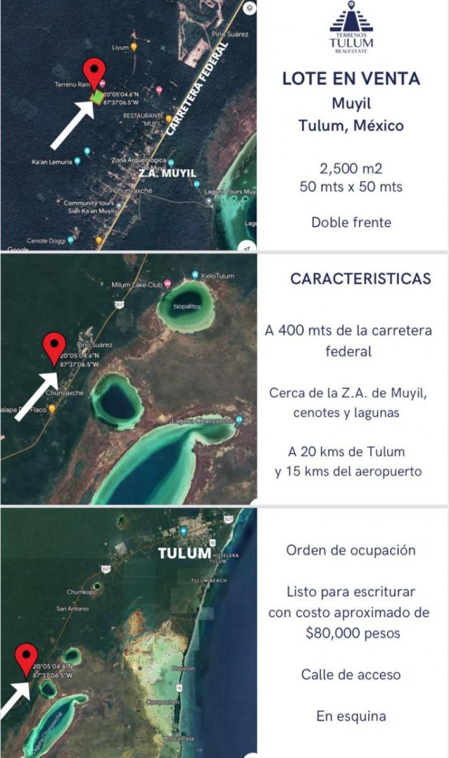 Foto Terreno en Venta en Tulum, Quintana Roo - $ 2.500.000 - TEV350916 - BienesOnLine