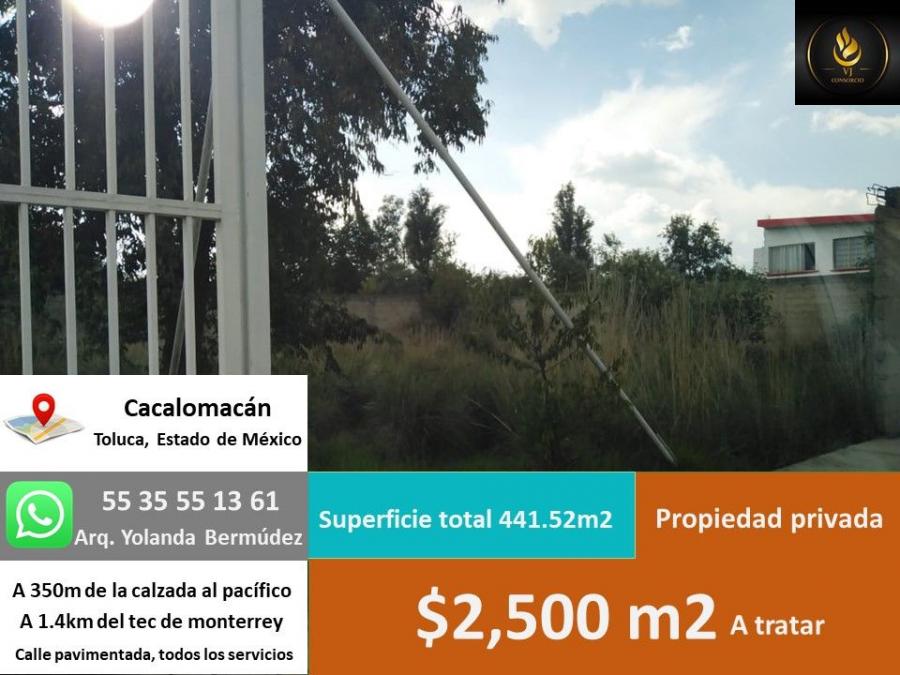 Foto Terreno en Venta en Cacalomacn, san buenaventura, Toluca de Lerdo, Mexico - $ 1.100.000 - TEV281425 - BienesOnLine