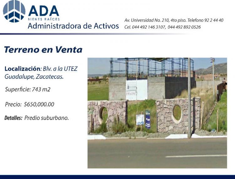 Foto Terreno en Venta en Guadalupe, Zacatecas - $ 650.000 - TEV79453 - BienesOnLine