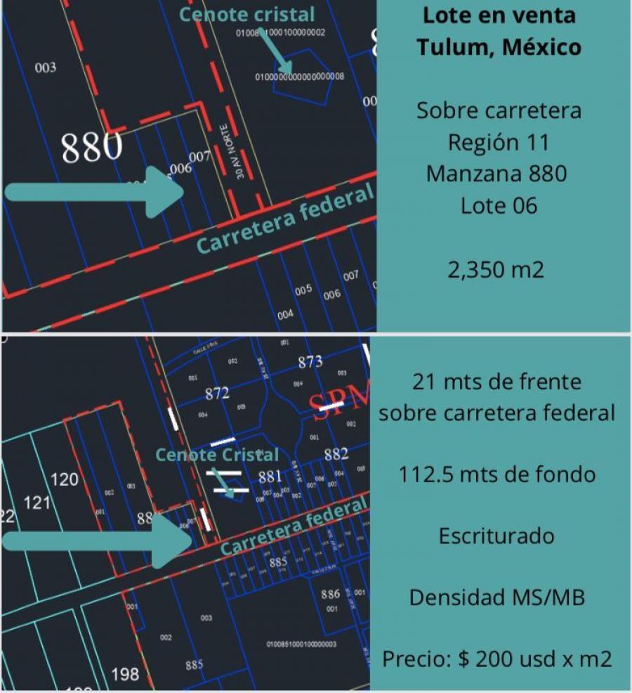 Foto Terreno en Venta en CENTRO, TULUM CENTRO, Quintana Roo - U$D 470.000 - TEV251002 - BienesOnLine