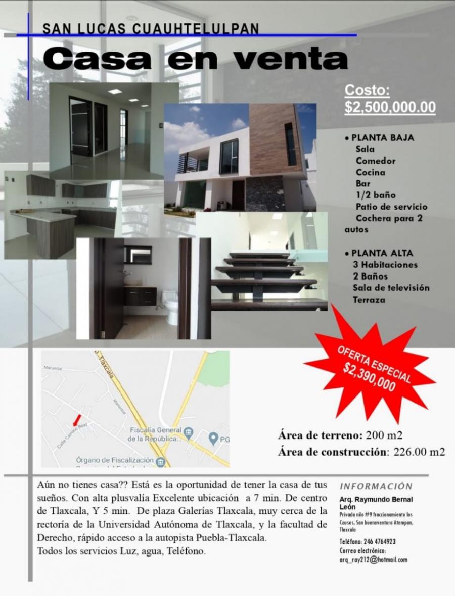 Foto Casa en Venta en San Lucas Cuauhtelulpan, Tlaxcala - $ 2.390.000 - CAV286530 - BienesOnLine
