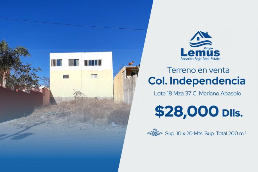 Foto Terreno en Venta en Col. Independencia, col. Independencia, Baja California - U$D 28.000 - TEV322988 - BienesOnLine