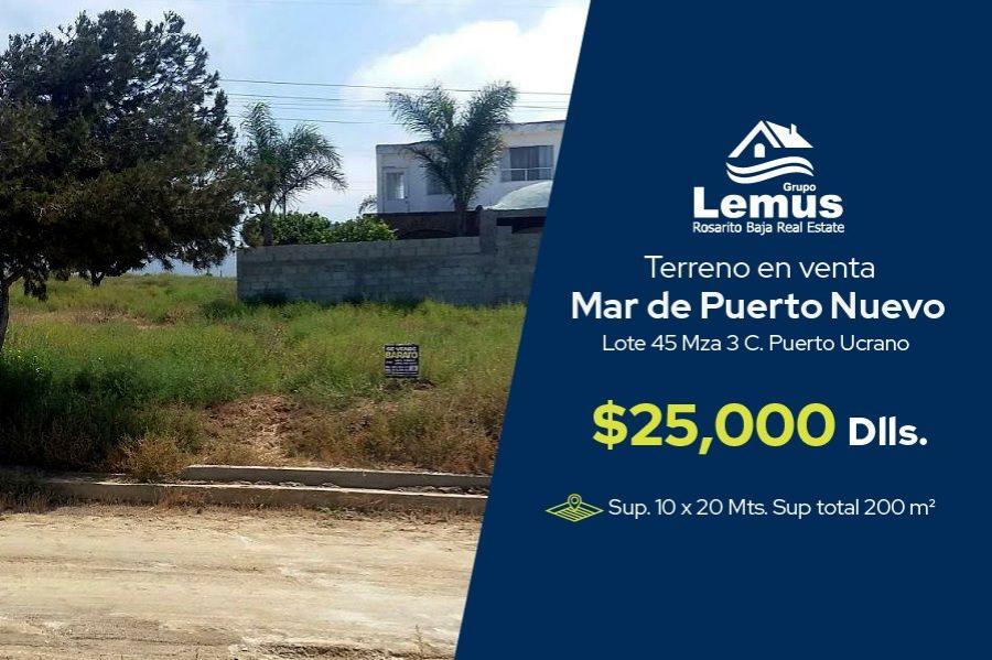 Terreno en Venta en Mar de Puerto Nuevo, Mar de Puerto Nuevo, Baja  California - U$D  - TEV289597 - BienesOnLine