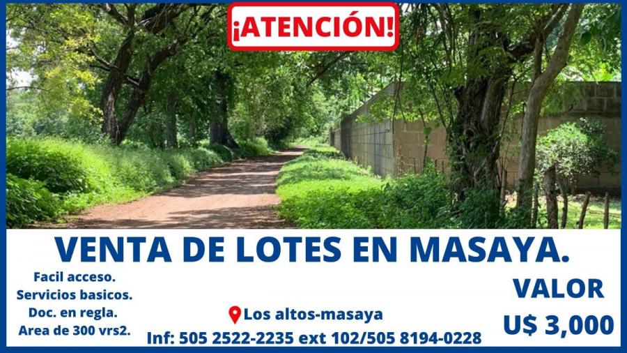 Foto Terreno en Venta en Masaya, Masaya - U$D 3.000 - TEV417 - BienesOnLine