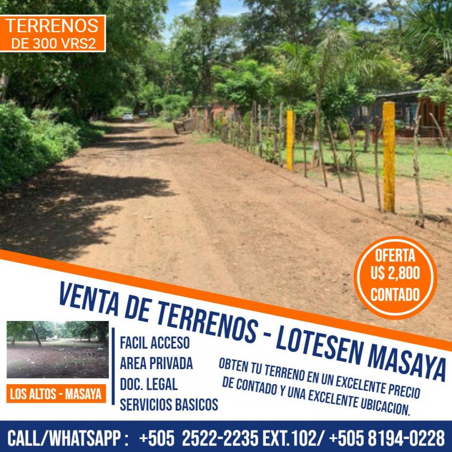 Foto Lote en Venta en Masaya, Masaya - U$D 2.800 - LOV397 - BienesOnLine