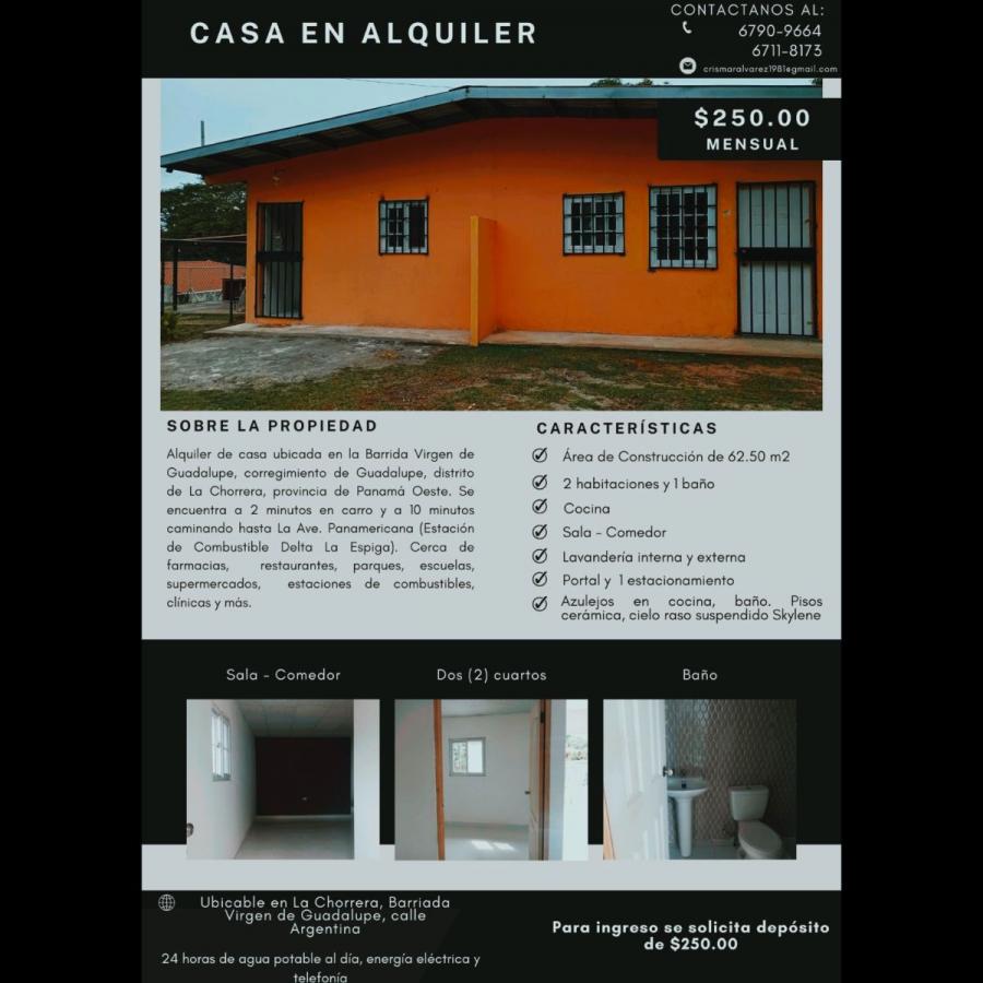 Foto Casa en Alquiler en Barriada Virgen de Guadalupe, Guadalupe, Panamá - U$D 250 - CAA65779 - BienesOnLine