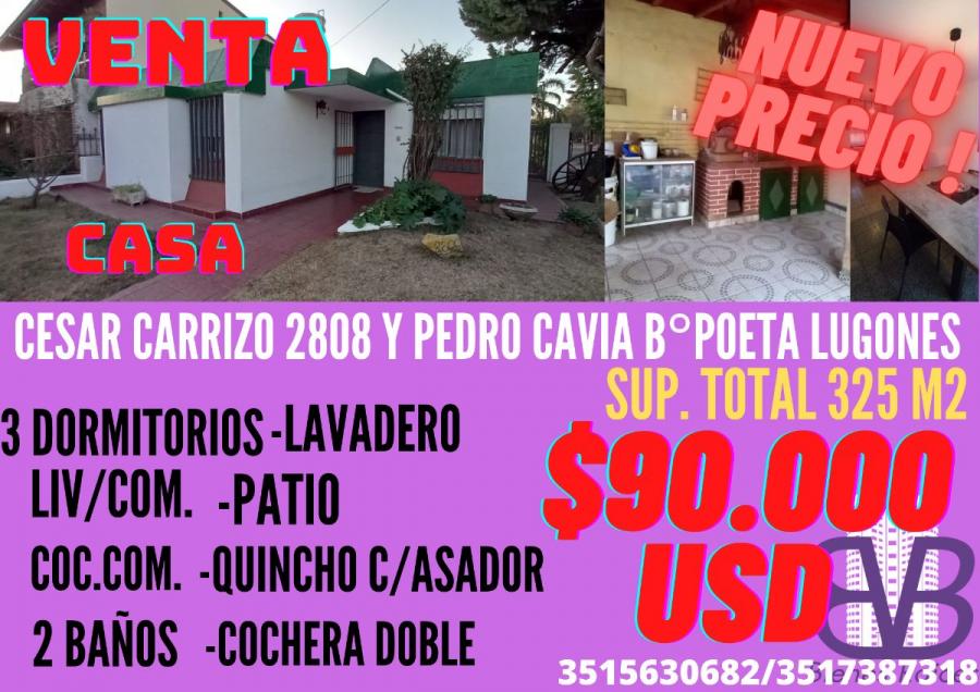 Foto Casa en Venta en Poeta Lugones, Cordoba, Crdoba - U$D 90.000 - CAV113888 - BienesOnLine