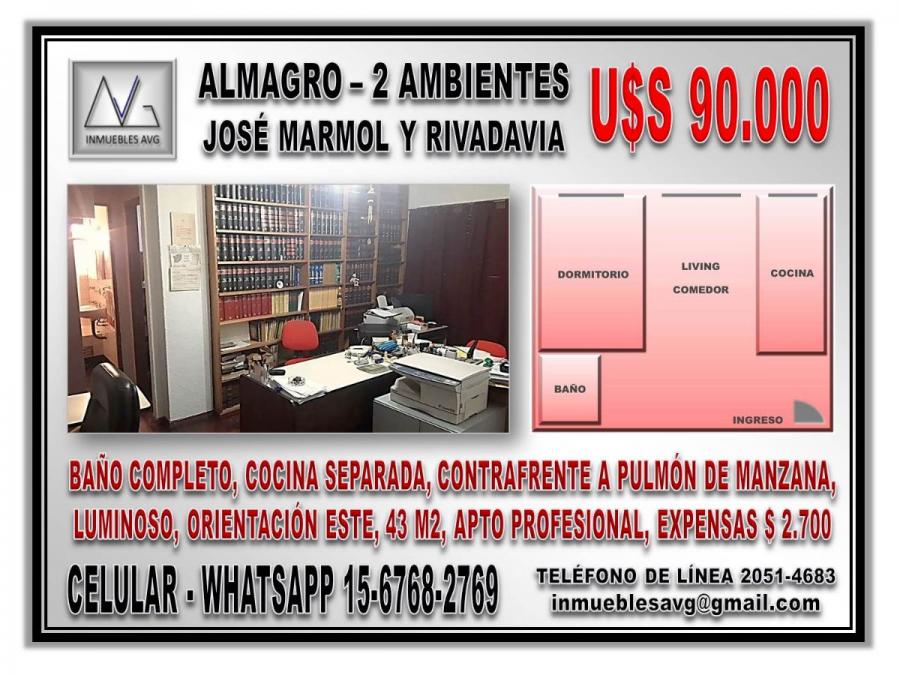 Foto Departamento en Venta en Almagro, Ciudad de Buenos Aires - U$D 90.000 - DEV101944 - BienesOnLine