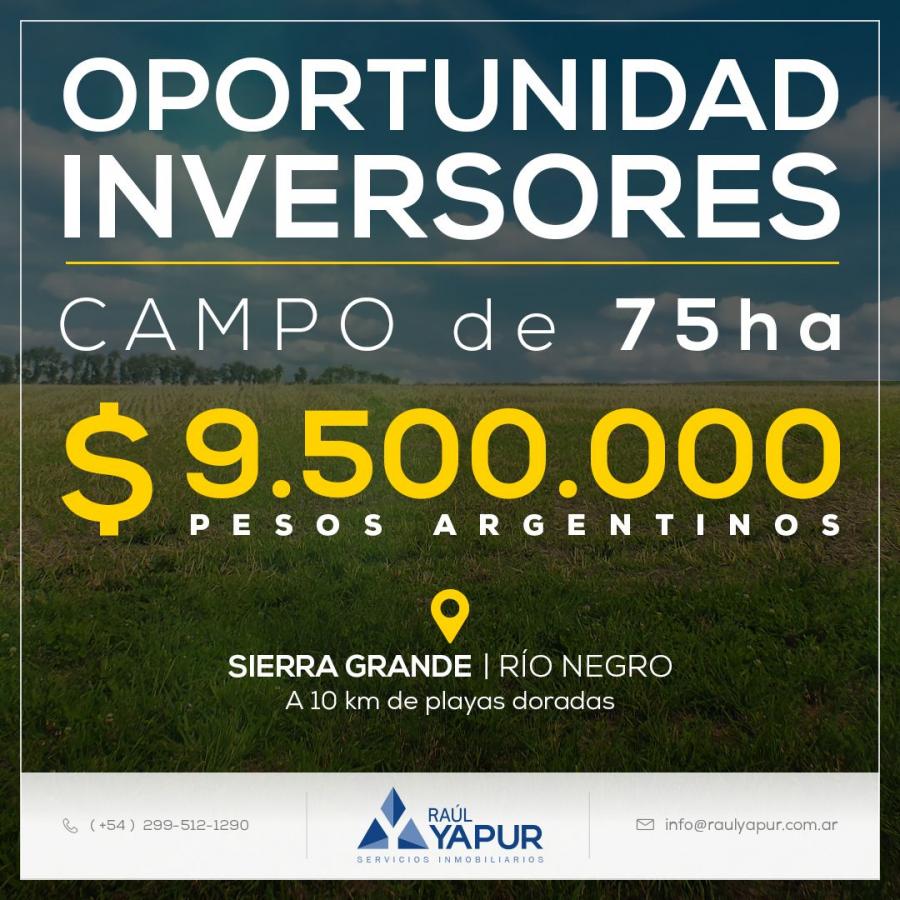 Foto Campo en Venta en Sierra Grande, Ro Negro - 75 hectareas - $ 9.500.000 - CPV108114 - BienesOnLine