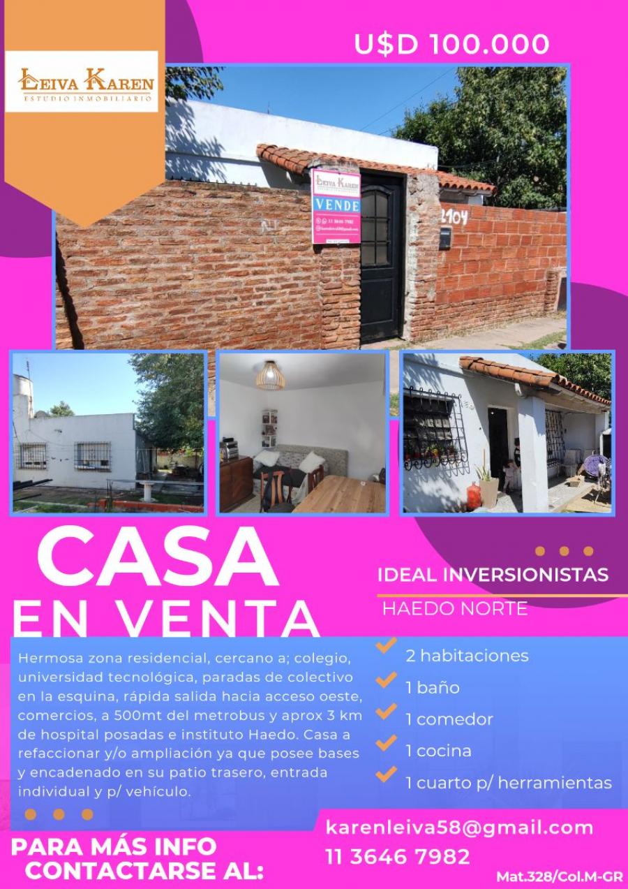Foto Casa en Venta en Haedo norte, Haedo norte, Buenos Aires - U$D 100.000 - CAV117004 - BienesOnLine