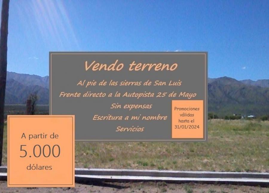 Foto Terreno en Venta en San Luis, San Luis - U$D 5.000 - TEV113475 - BienesOnLine