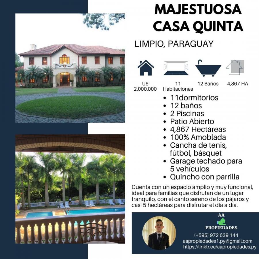 Foto Casa en Venta en Limpio, Central - U$D 2.000.000 - CAV1477 - BienesOnLine