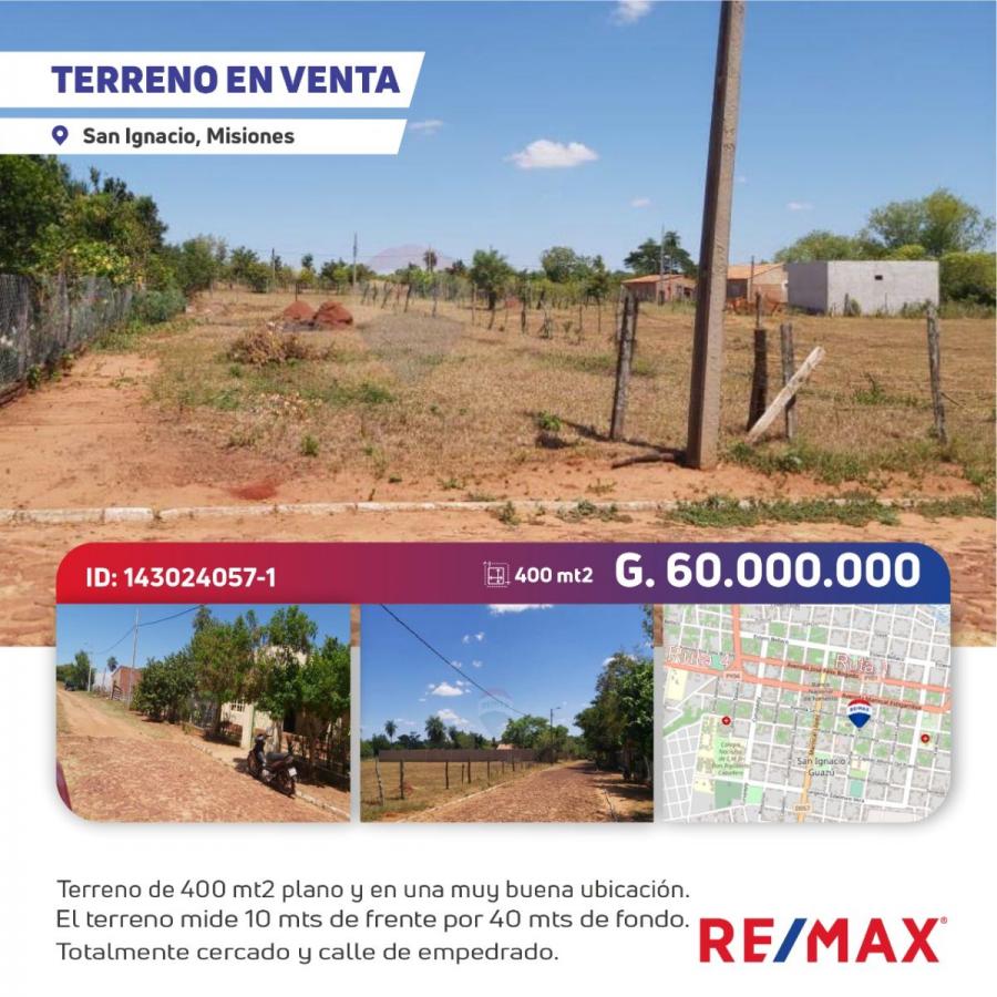Foto Terreno en Venta en San Ignacio, Misiones - G 60.000.000 - TEV1663 - BienesOnLine