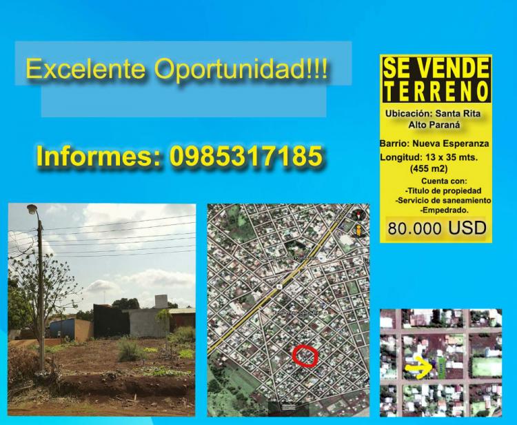 Foto Terreno en Venta en Santa Rita, Alto Paran - U$D 80.000 - TEV395 - BienesOnLine