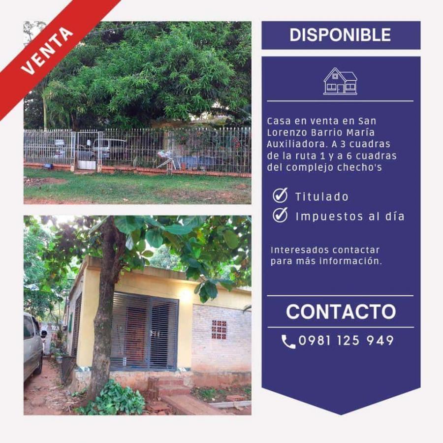 Foto Casa en Venta en Mara auxiliadora, San Lorenzo, Central - G 350 - CAV1635 - BienesOnLine