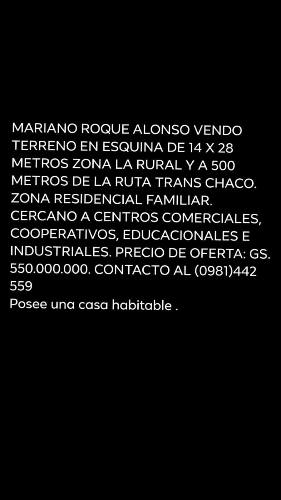 Foto Terreno en Venta en Central., Mariano Roque Alonso, Central - G 550.000.000 - TEV2247 - BienesOnLine