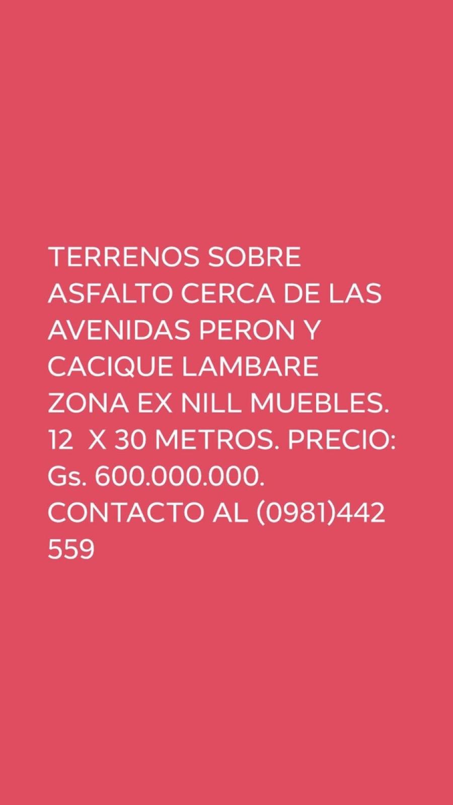 Foto Terreno en Venta en Santa Rosa, Lambaré, Central - G 600.000.000 - TEV1769 - BienesOnLine
