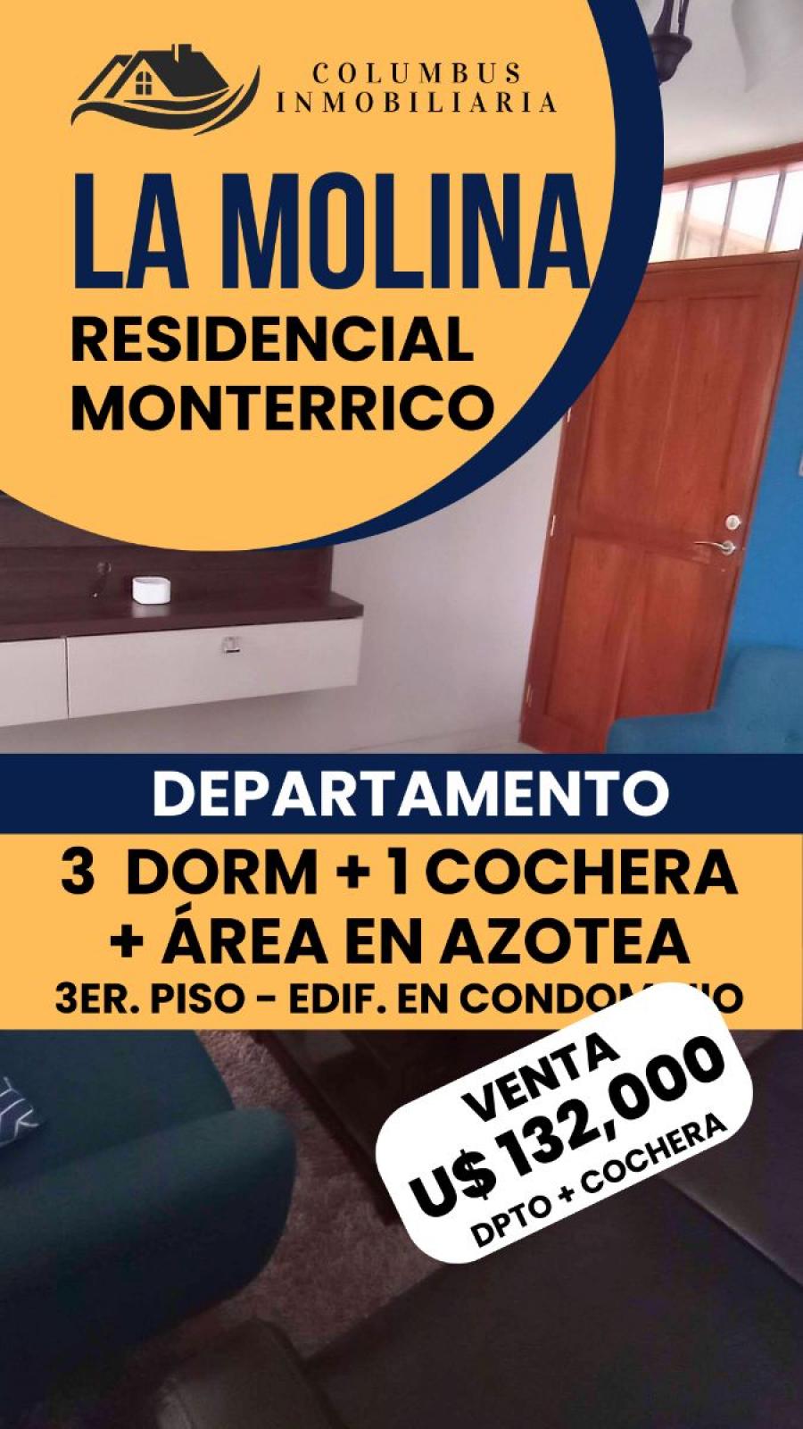 Foto Departamento en Venta en RESIDENCIAL MONTERRICO, La Molina, Lima - U$D 132.000 - DEV38741 - BienesOnLine