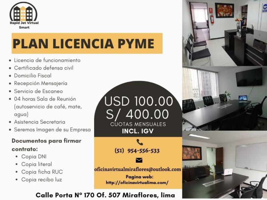 Foto Oficina en Alquiler en Lima, Lima, Lima - U$D 100 - OFA39008 - BienesOnLine