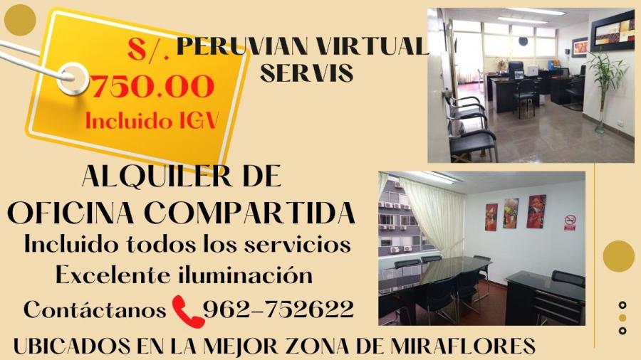 Foto Oficina en Alquiler en MIRAFLORES, Miraflores, Lima - S/. 750 - OFA33763 - BienesOnLine