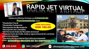 ALQUILER DE OFICINA VIRTUAL CON LICENCIA DE FUNCIONAMIENTO 