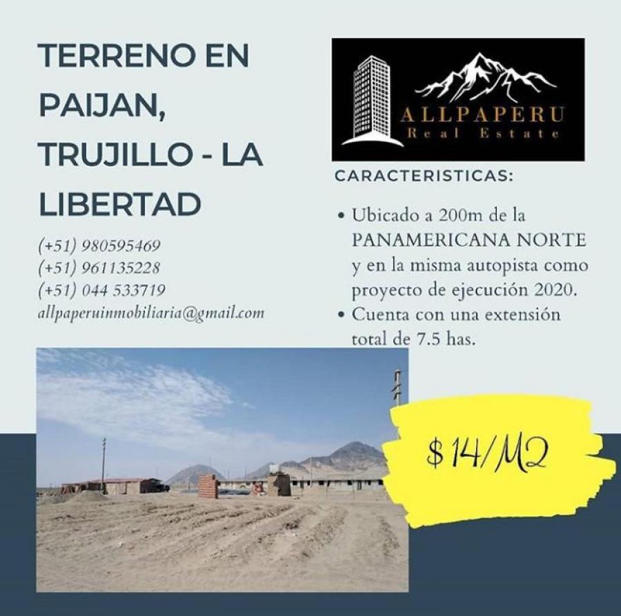Foto Terreno en Venta en Paijan, Ascope - 7 hectareas - U$D 1.050.000 - TEV30115 - BienesOnLine