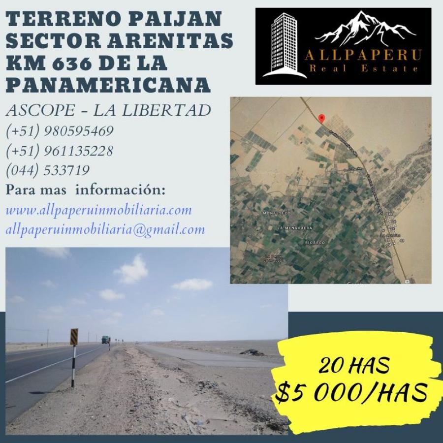 Foto Terreno en Venta en Paijan, Ascope - 20 hectareas - U$D 5.000 - TEV31346 - BienesOnLine